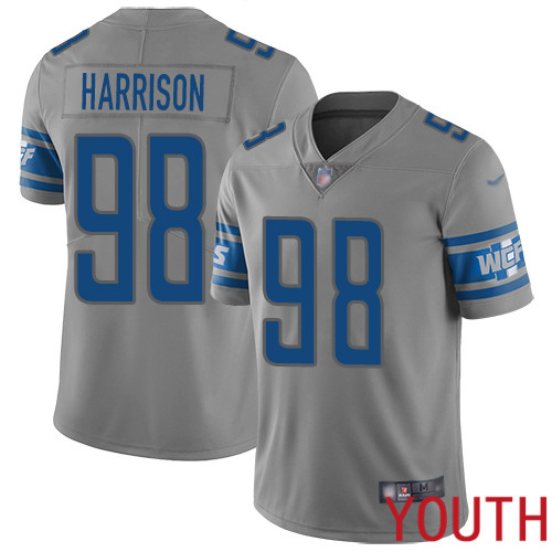 Detroit Lions Limited Gray Youth Damon Harrison Jersey NFL Football #98 Inverted Legend->youth nfl jersey->Youth Jersey